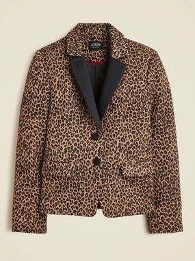 NWT J Crew Collection Blazer in Leopard Print Jacket Size 16